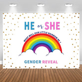 Aperturee - He or She Rainbow Photoshoot Backdrop for Baby Shower